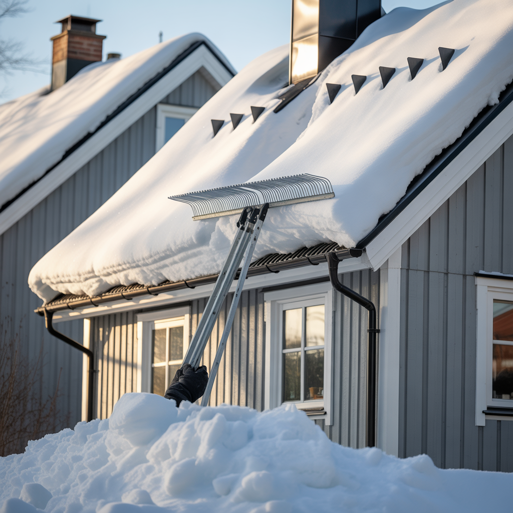 2.Sa underlattar du snoskottning fran taket pa vintern